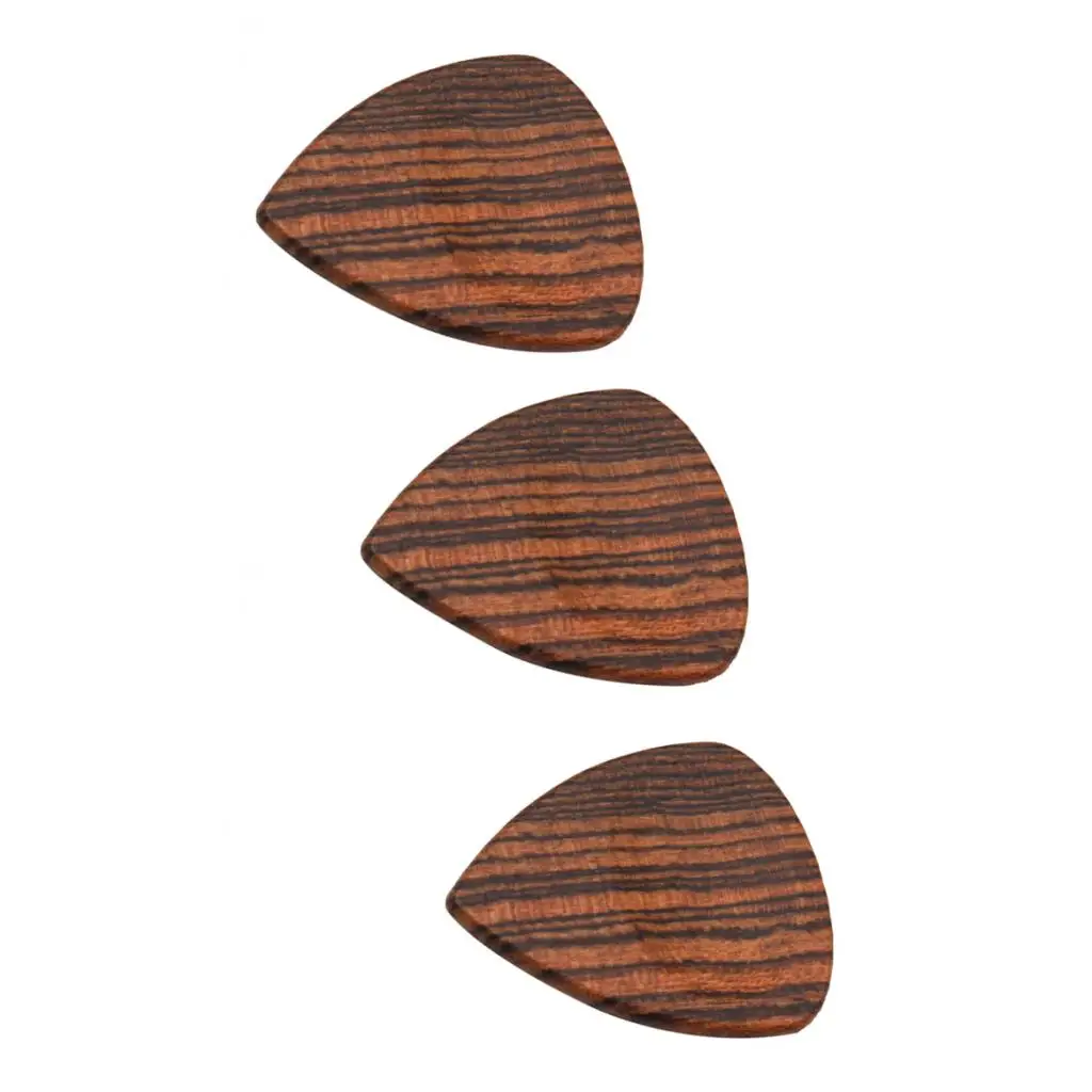 Natural Wooden Guitar Picks Assorted Thickness Acoustic Electric Bass Plectrum Accessory for Guitar Supplies
