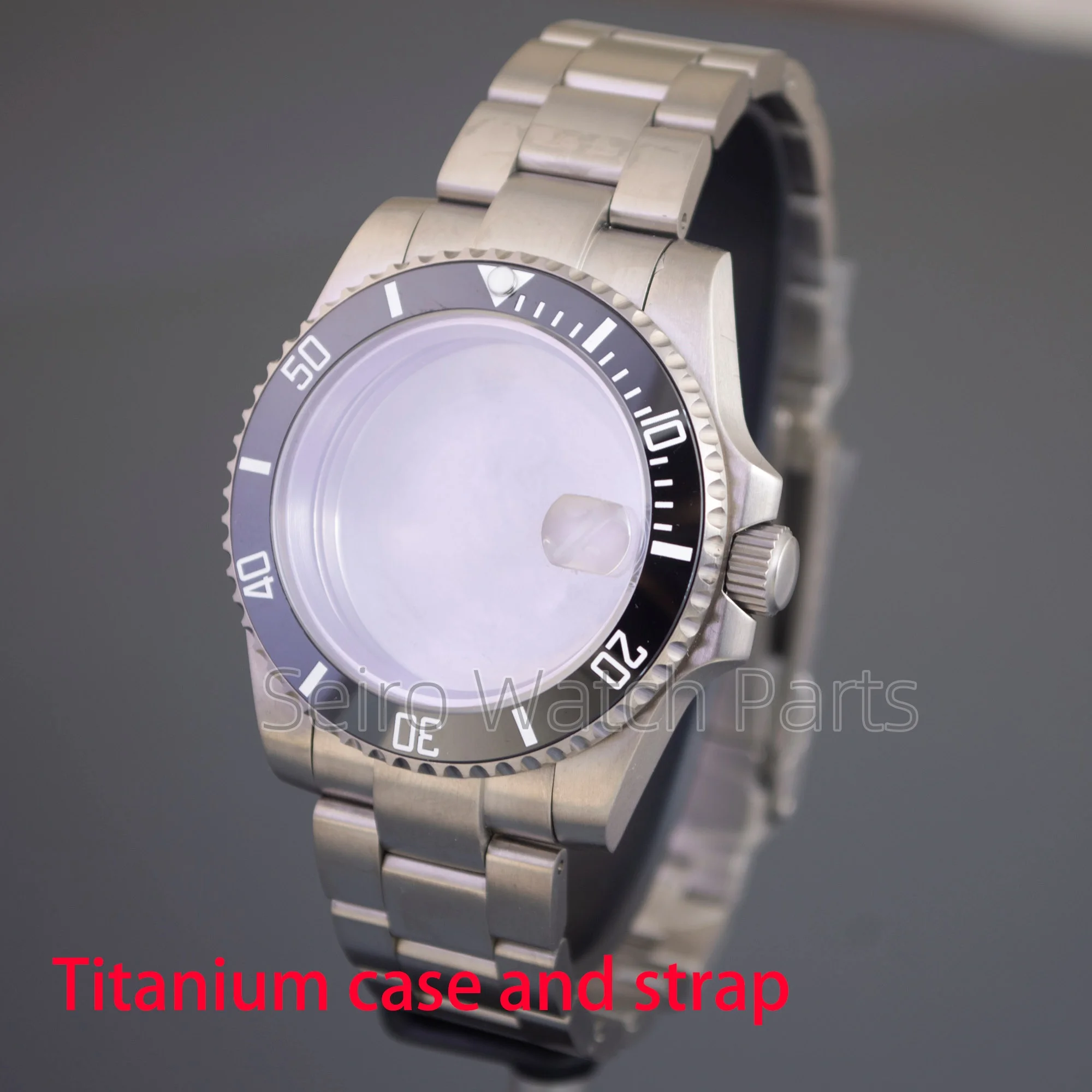 

40mm Titanium NH35 Watch Case Strap Sapphire Crystal 10Bar Waterproof Dive Case Parts For SUB GMT Yacht NH34/NH35/NH36 Movement
