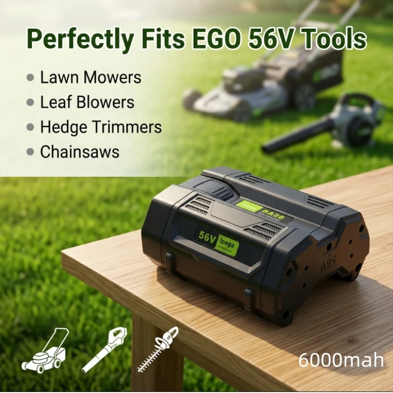 EGO 56V 공구 배터리 6.0Ah/6000mAh 28코어 호환 인증을 받았으며, 강력한 배터리 수명을 자랑합니다.