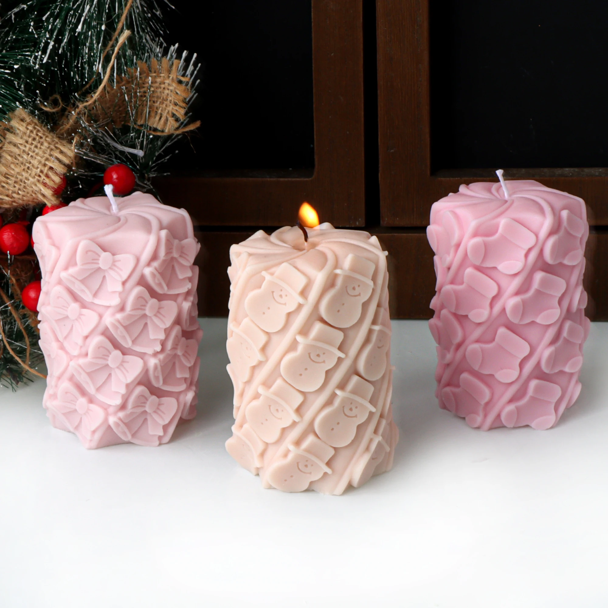 3D Santa Baum Holunder Silikonform DIY Weihnachtsdekoration Socke Baum Kerze Gips Herstellung Urlaub Duftkerze Zubehör