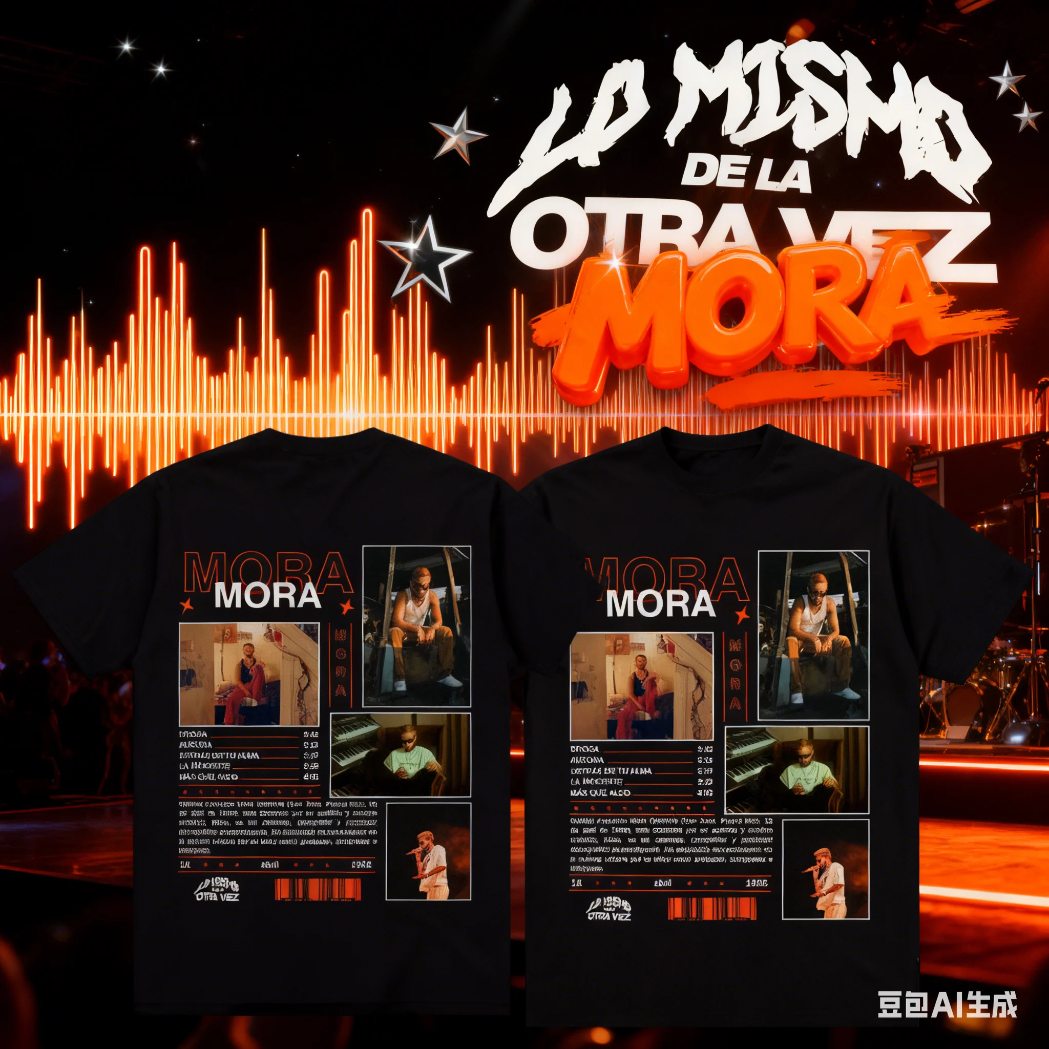 Camiseta de rapero Mora Lo Mismo Dela Otra Vez Tour 2025 Merch, camiseta de moda Vintage Hip Hop para hombre, camiseta de manga corta Unisex