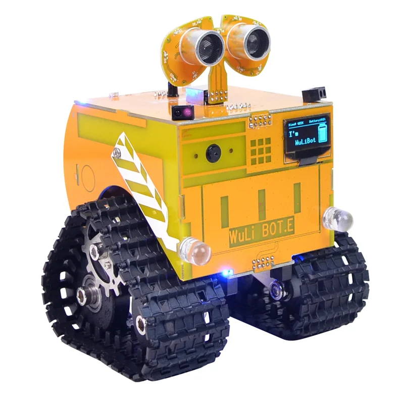 1 PZ Robot programmabile Wulibot Mixly + Scratch Robot di doppia programmazione grafica Versione standard per auto gialla