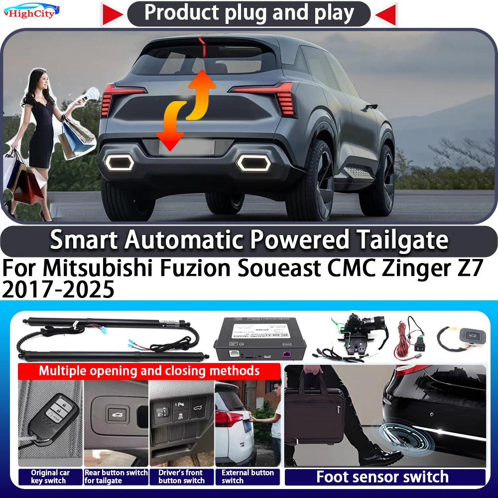 For Mitsubishi Fuzion Soueast CMC Zinger Z7 2017-2025 OEM Smart Automatic Powered Tailgate Key Control Trunk Lift Power Tailgate