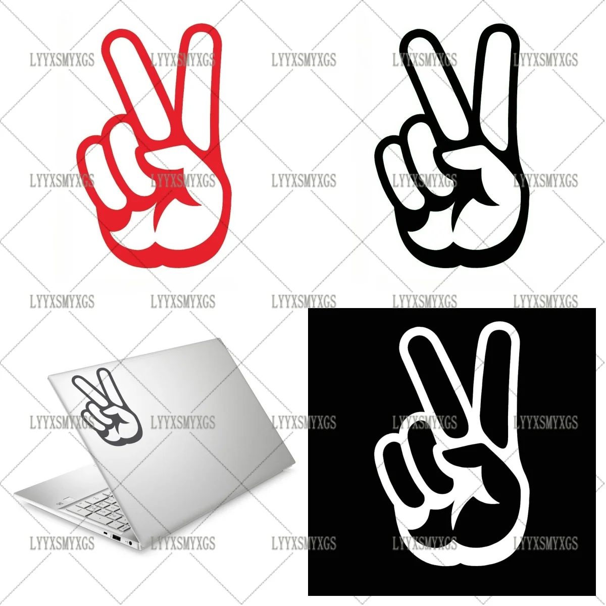 

Self-Adhesive Custom Peace Hand Sign Car Stickers Waterproof Sunscreen Vinyl Decal PVC wholesale Car Accessories