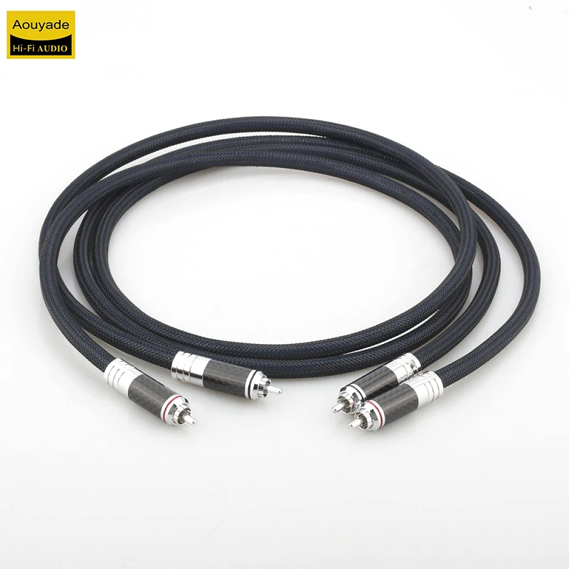 

AouyadeFever 4-core silver plated CD decoder amplifier dual lotus audio cable two to two RCA signal cable audio connection cable