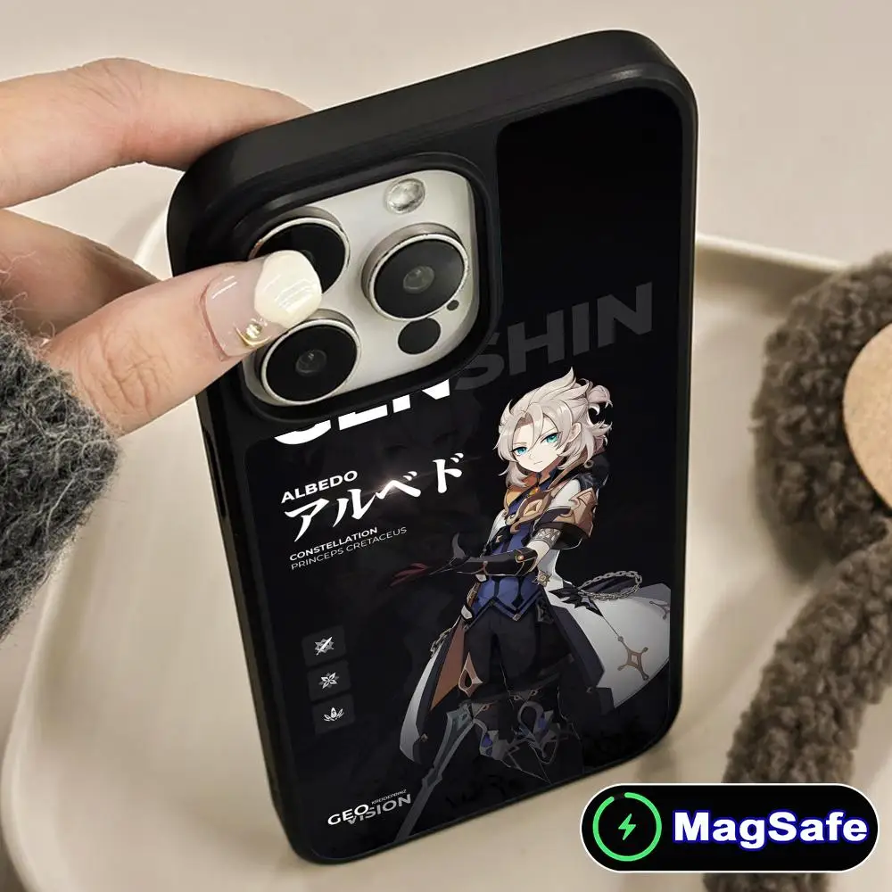 

Чехол для телефона Game GI Albedo для iPhone 17 16 15 14 13 12 11 Air Pro Max Plus Magsafe, матовый, цветной, люксовый