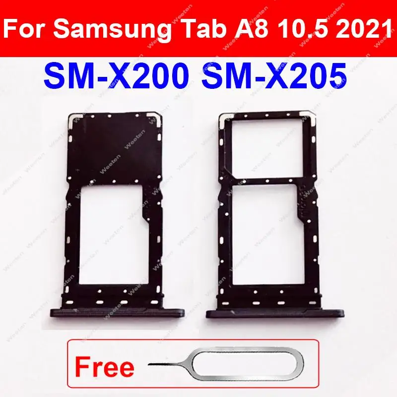 For Samsung Galaxy Tab A8 10.5 2021 X200 X205 SM-X200 SM-X205 SIM Card Tray Holder   Slot Socket Reader Adapter Parts