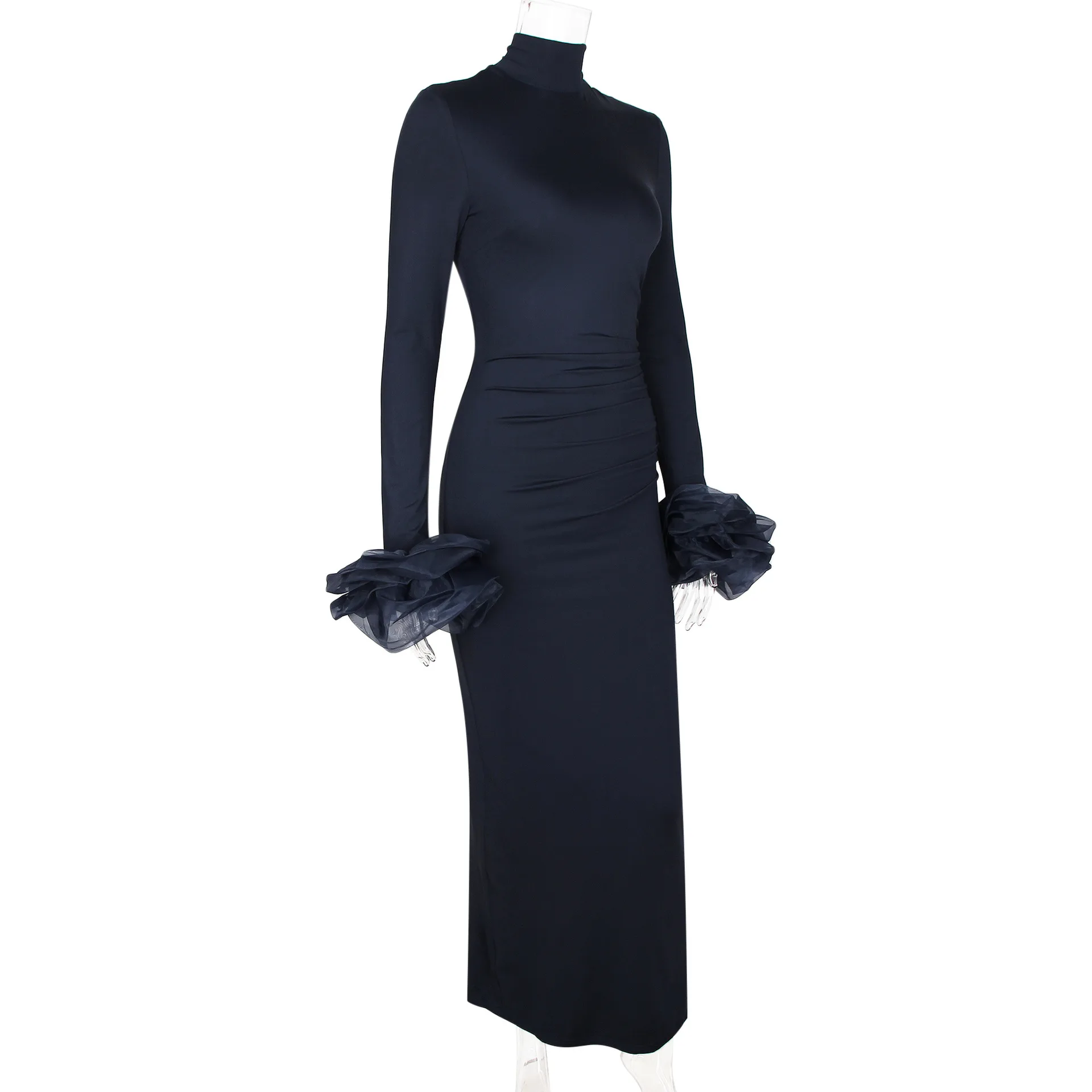 فستان ماكسي أنيق طويل نحيف للنساء لخريف وشتاء 2025 فستان ملهى ليلي مثير للحفلات فساتين فيستدوس