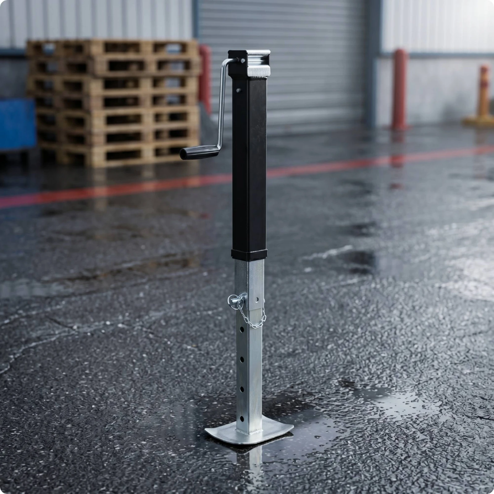 Side-Crank Trailer Jack Telescoping Trailer Jack with Base Plate Manual Heavy-Duty for RV Campers view 4