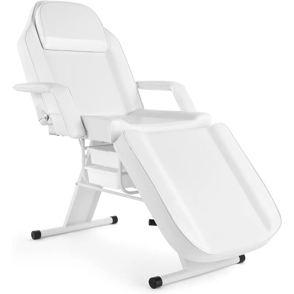 

Massage Salon Tattoo Chair Esthetician Bed with Beauty Basket, Professional Tattoo Table Salon Spa Equipment for Facial