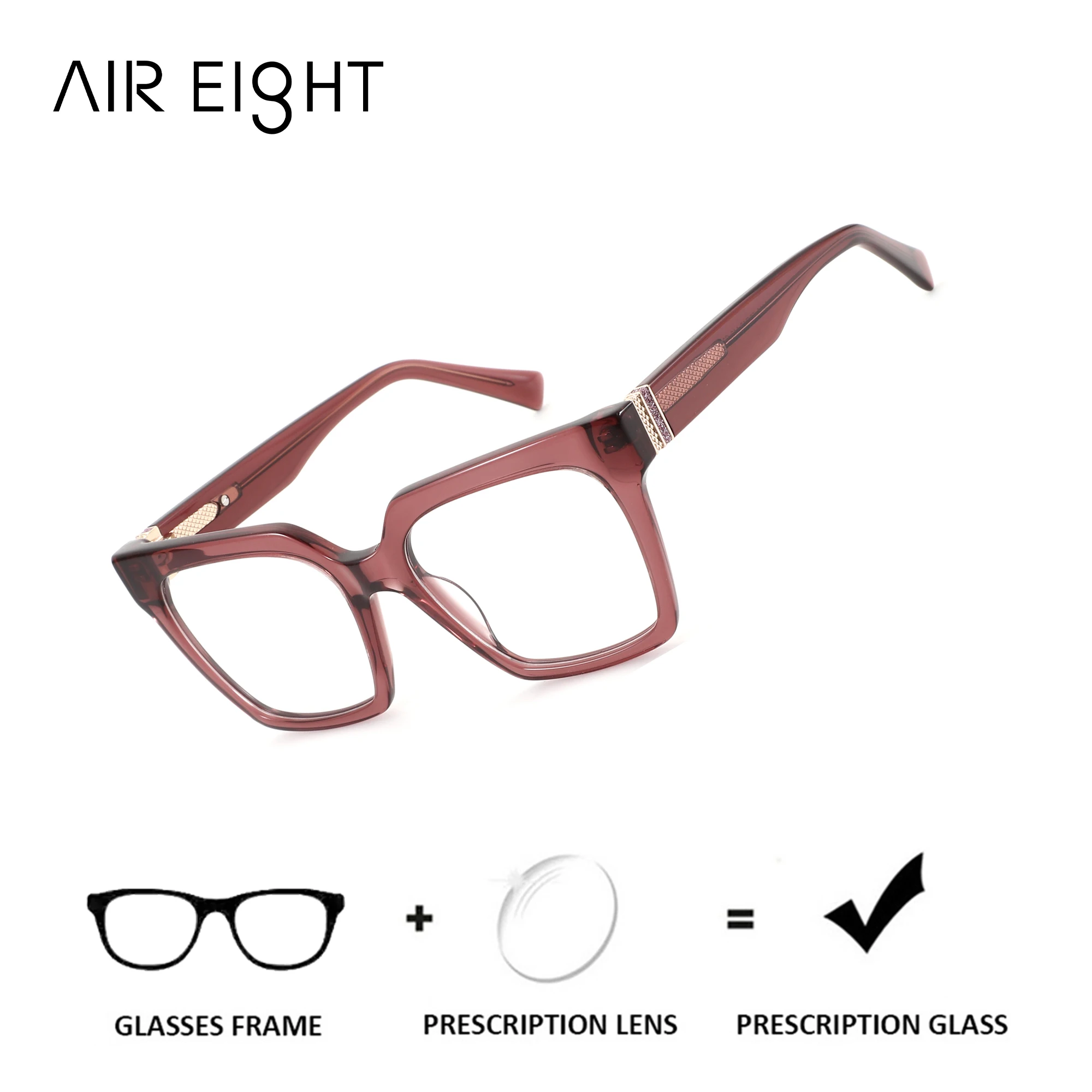

AIREIGHT Acetate Butterfly Prescription Glasses For Women Anti Blue Light Myopia Optical Eyeglasses Photochromic Custom Lenses