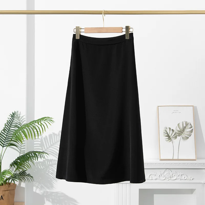 Birdsky, 1PC Women skirt office lady A skirts 93% mulberry silk 7% spandex 23MM heavy crepe de chine, S-1080