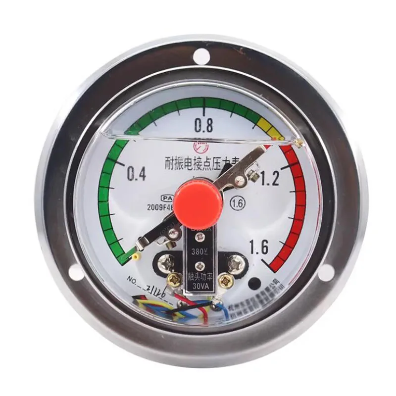 Electric Contact Pressure Gauge Axial Shock-Resistant YNXC100ZT 0-60MPA M20x1.5 Universal for Air Water Oil Hydraulic 220V/380V