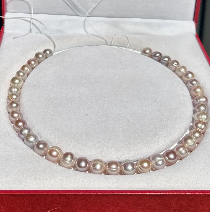 New Natural Purple Pearl Jewelry Necklace,17