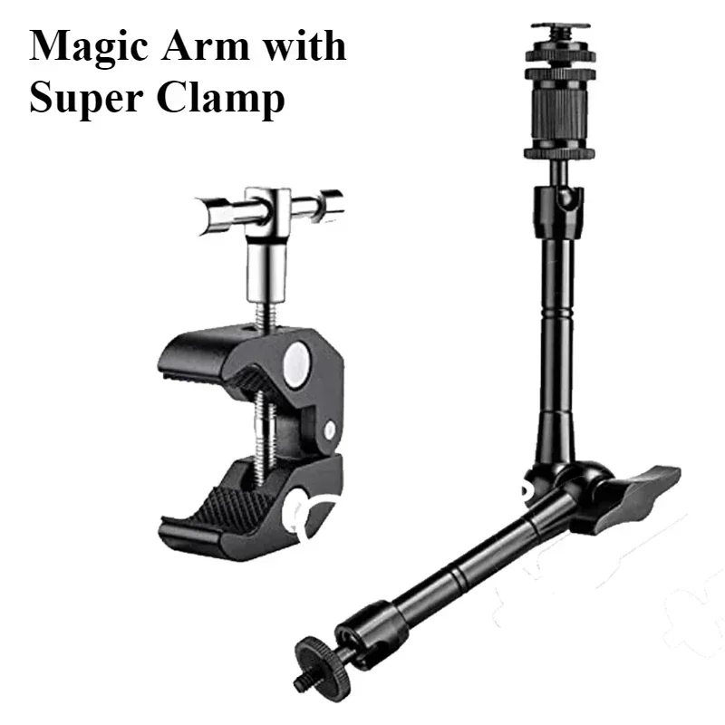 11 inches Magic Articulated Arm Metal Adjustable Super Clamp For LED Light LCD Video SLR DSLR Camera Accessories