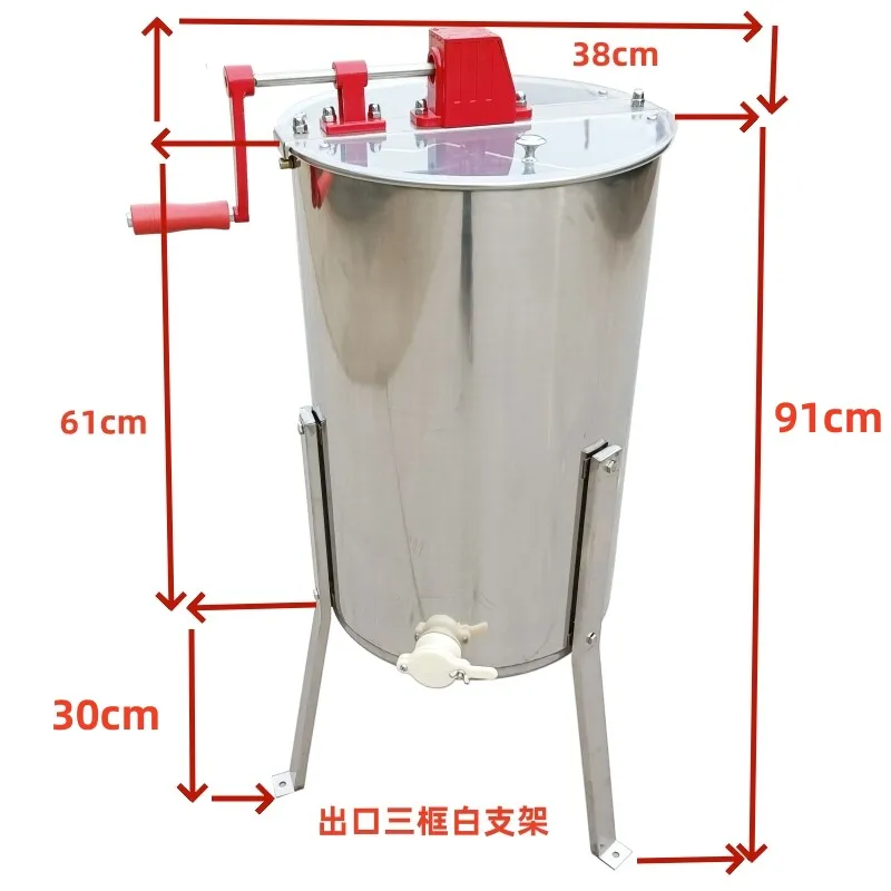 3 Frame Honey Extractor Hand Crank Separator Stainless Steel Honey Spinning Machine for Backyard Apiary Beekeeping Supplies