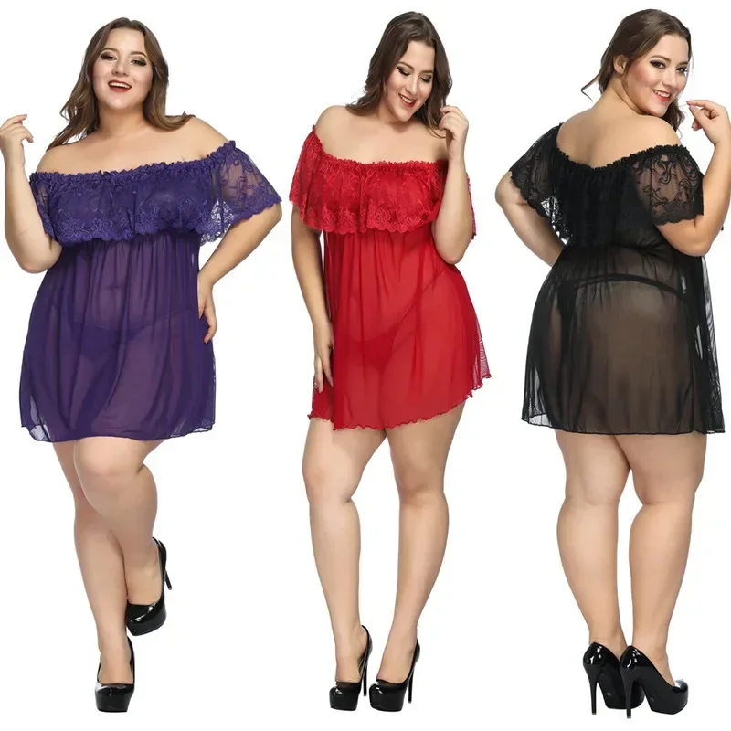 Sexy Lingerie Set Sexy Pajama Lace One-shoulder Short Women's Nightdress Home Suit Women's Two Pieces Set Ladies Sleepwear