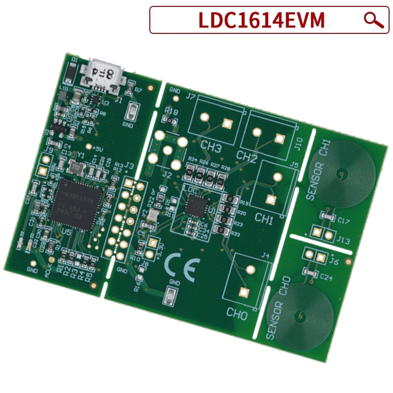 

LDC1614EVM LDC1614 Оценочный модуль индуктивного датчика с проводящей катушкой датчика печатной платы для высокой точности MSP430