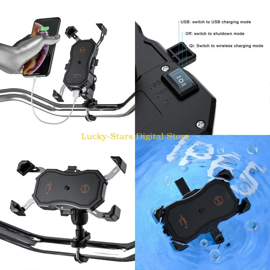 

T3EE Bike Phone Mount Universal Motorcycle Doster Holder Antive Shake Cradle