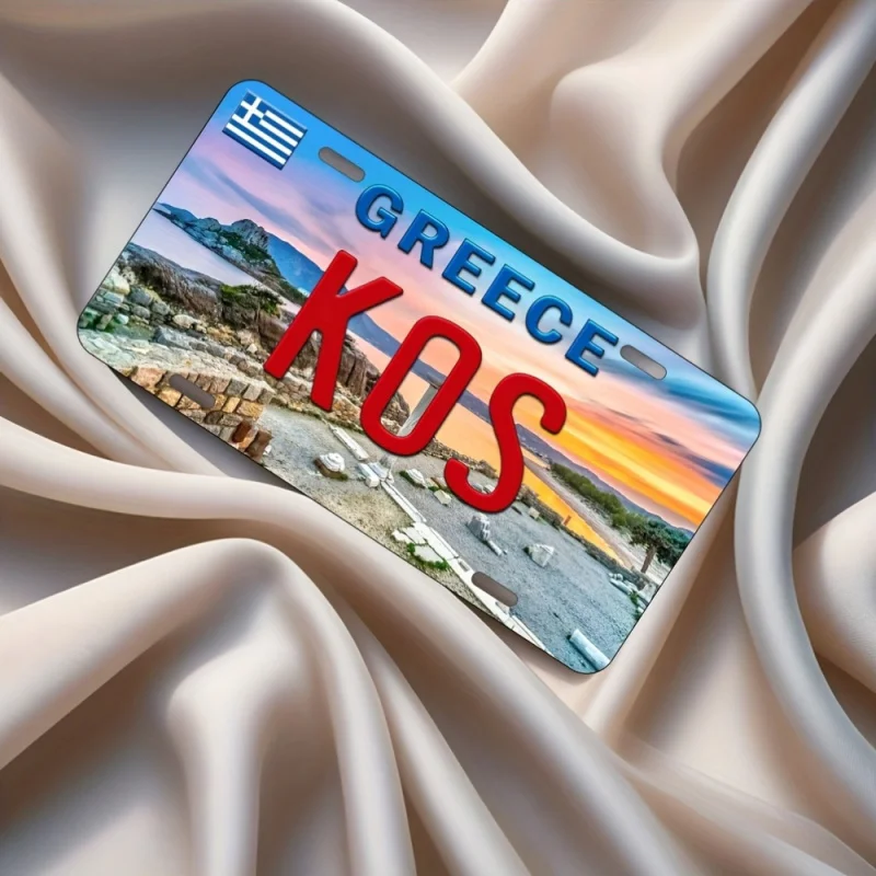 قطعة واحدة من لوحات فنية جدارية من الألومنيوم بحروف يونانية عتيقة مع تصميم "يوناني كوس"، مثالية للمنزل والمطعم والبار #6