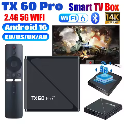 New 16G 256G Smart TV Box Android 16 14K HD TV Set-top Box 2.4/5G Dual-WIFI 3D Video Media Player Voice Control Home Theater