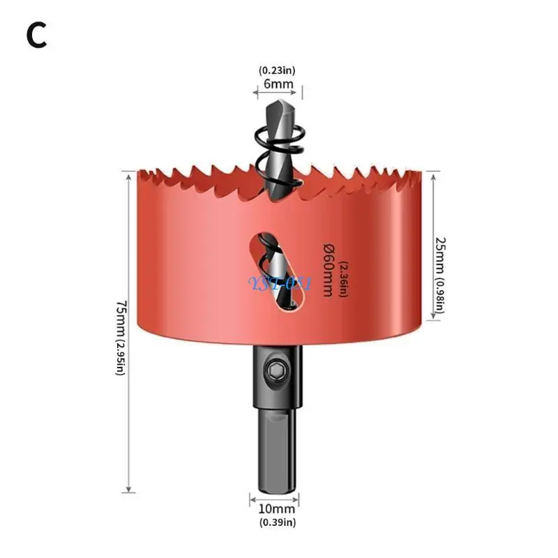 

E15A M42 Hole Sawing Drill Bit Cutter for Metal Iron PVC Board Plasterboard Woodworking Hole Sawing Carpentry Tool