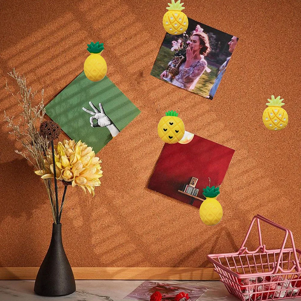 

30pcs Cartoon Pushpins Resin Cute Pineapple Shape Decorative for Map Board Photo Wall Home Office Party Use Creative