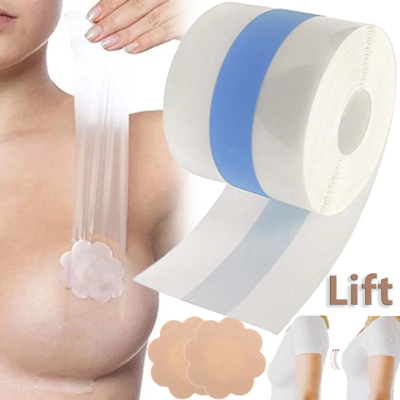 5/10m Transparent Breast Lift Tape Sticky BraFor Women Nipple Cover Boob InvisibleTape Adhesive Padded Bra Push Up Bralette