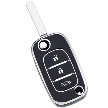 Skládací TPU pouzdro na klíč od auta, kryt na klíčenku kompatibilní s Renault Clio Kangoo Modus Megane Benz Smart Fortwo 453 Forfour 10 nejlepší prodej Kryt klíče Smart Fortwo - №8