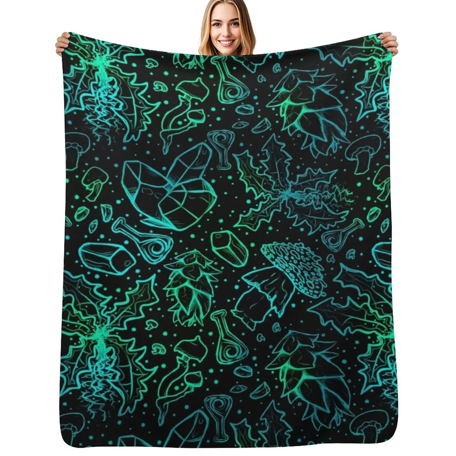 

Alchemy Blackreach Version Fantasy Mage College Scrolls Elder Fantasy Online RPG Oblivion DnD Throw Blanket