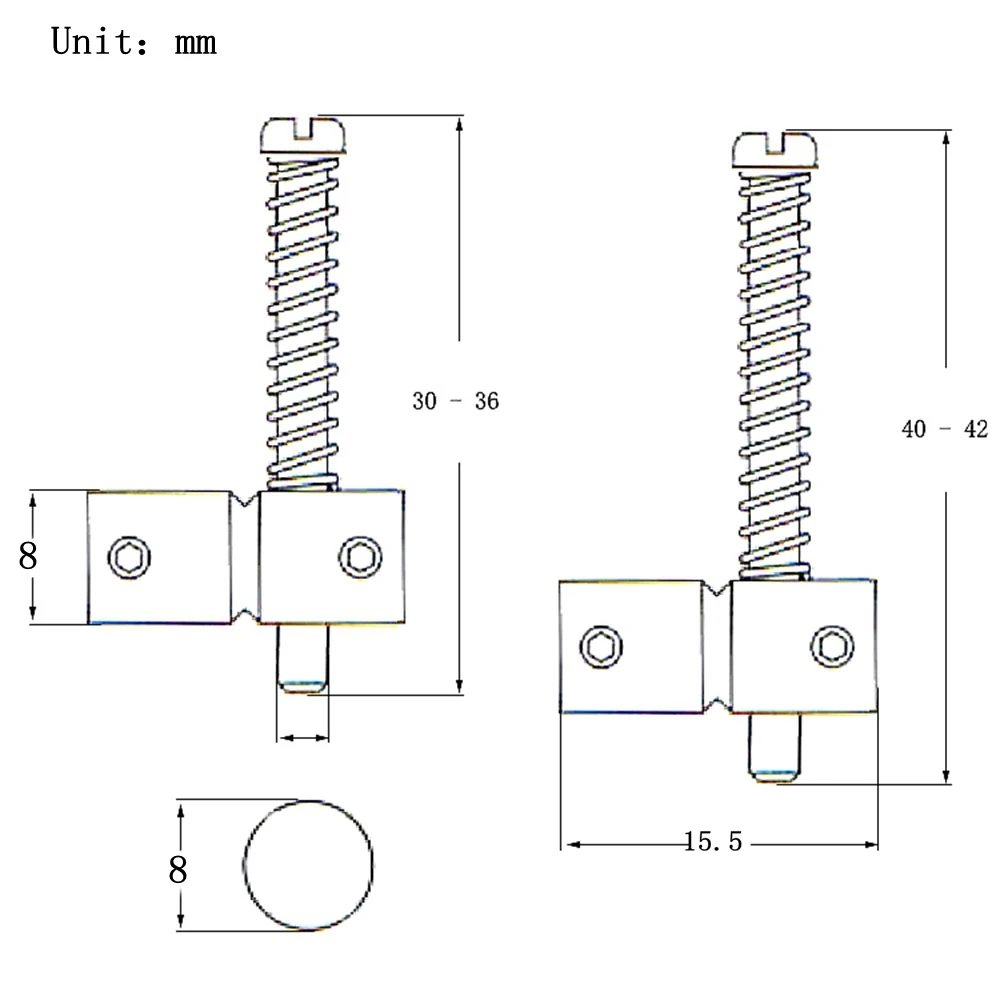 Set of 2 Long and 3 Short 5 String Electric Bass Guitar Bridge Saddle Mounting Screw Fixed String Saddle Guitar Accessories