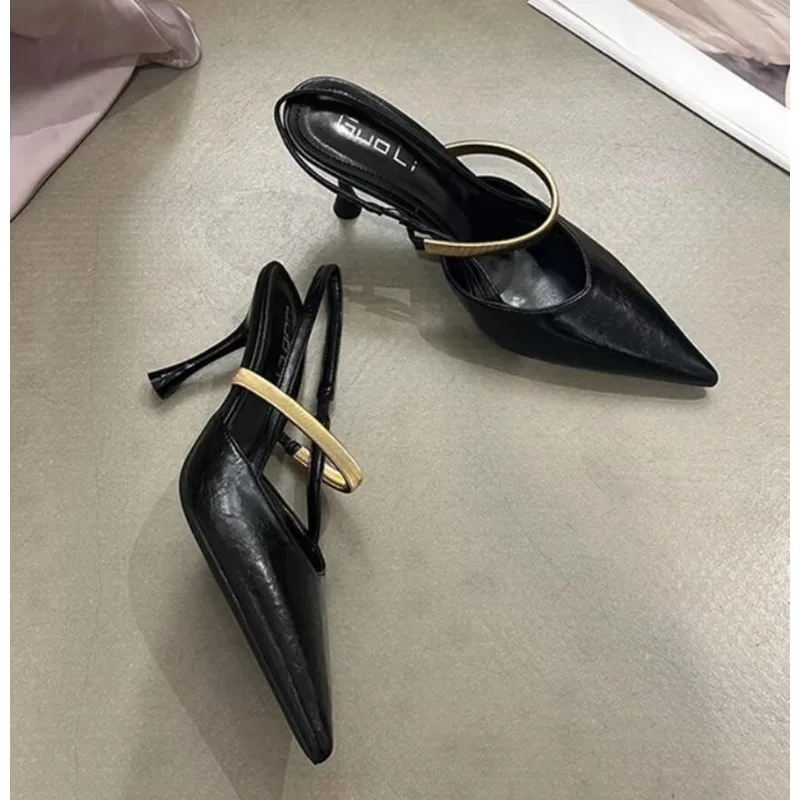 2026Summer Low-Cut Women's High Heels Sandals Designer Women's Pointed Toes Slingbacks Shoe Sexy Female Walking Shopping Slipper - view 6