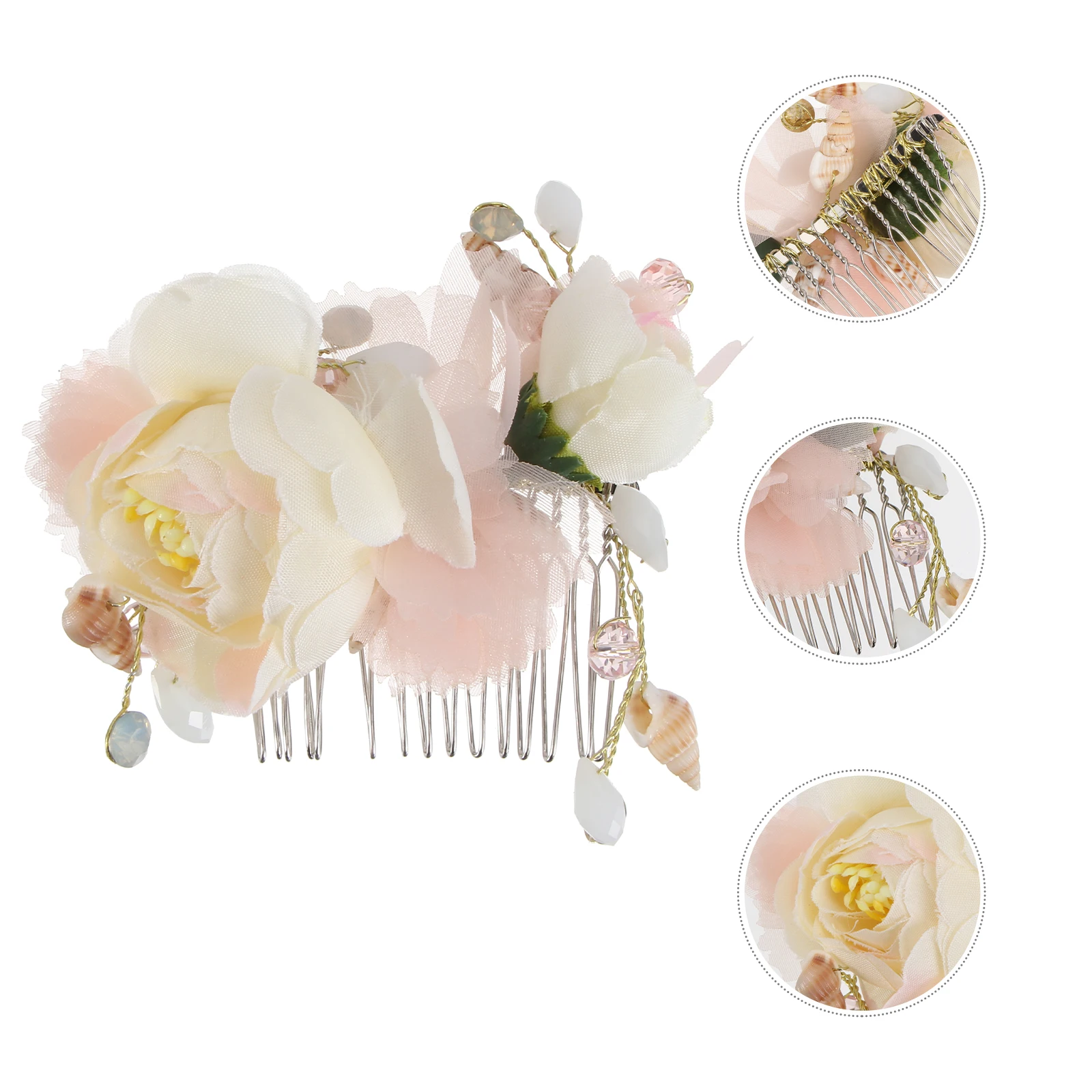 

Elegant Comb Bridal Wedding Hair Comb Accessories Shell Wedding Hair Accessories Tulle Hairpin For Prom Party Evening