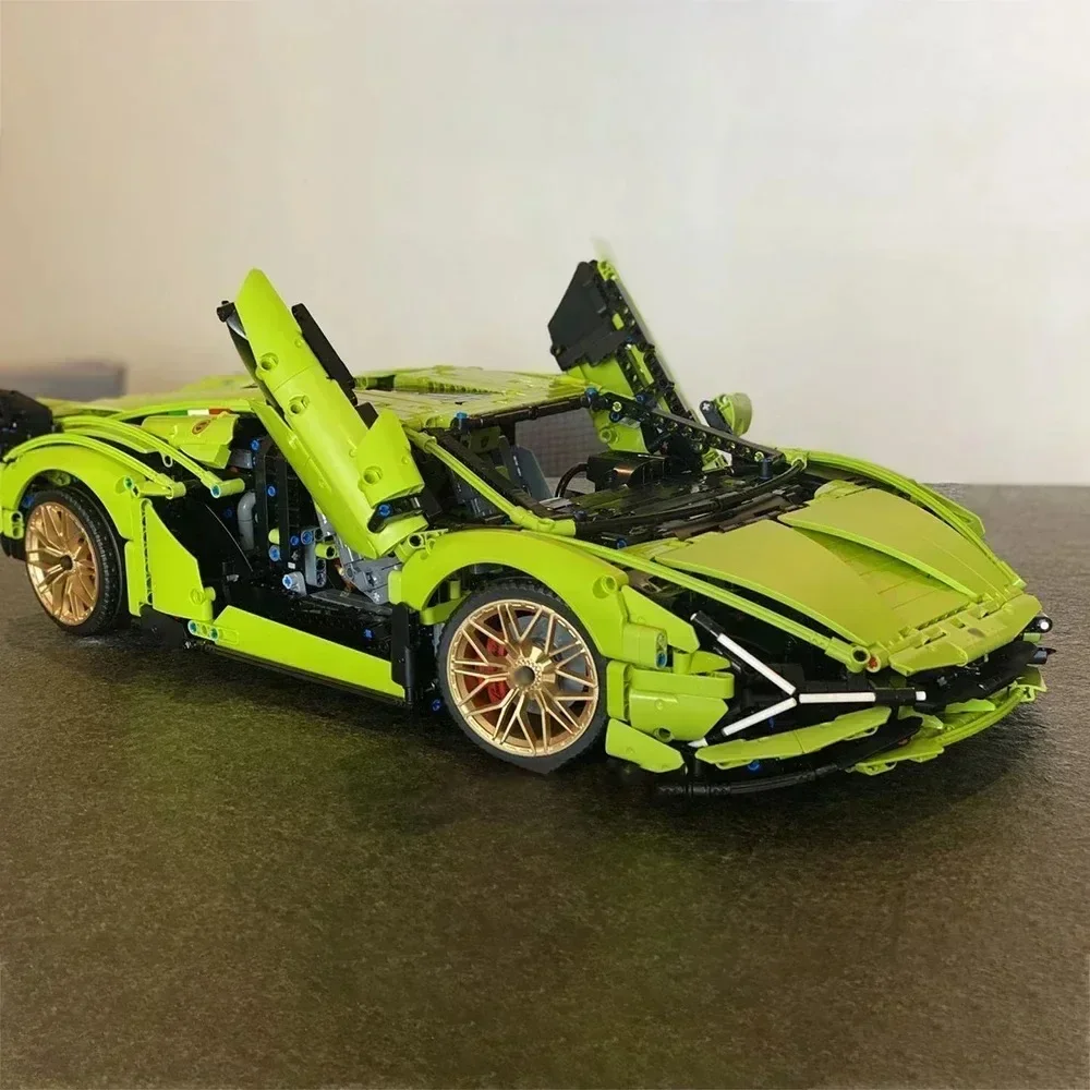 2024 Nwe Champagne Lambo Technical Car Fit 42115 SIAN Roadster Model FK937 Kit Model Building Blocks Toys Kids Christmas Gifts