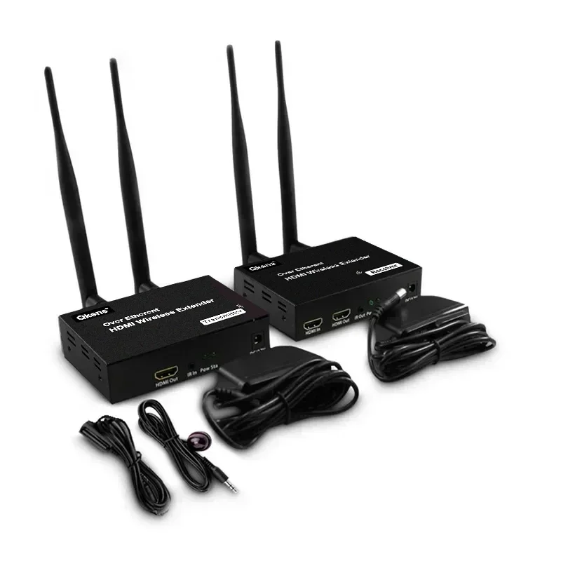 200M Wireless Extender Kit 5.8Ghz Audio Video Transmitter and Receiver 1 To 4 HDMI Extender for Camera Laptop PC To TV Projector