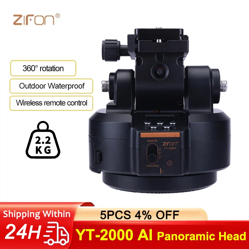 ZIFON YT2000 AI Smart Face Following Motorized Rotating Panoramic Head Tripod Stabilizer for Phones Cameras Live Broadcast