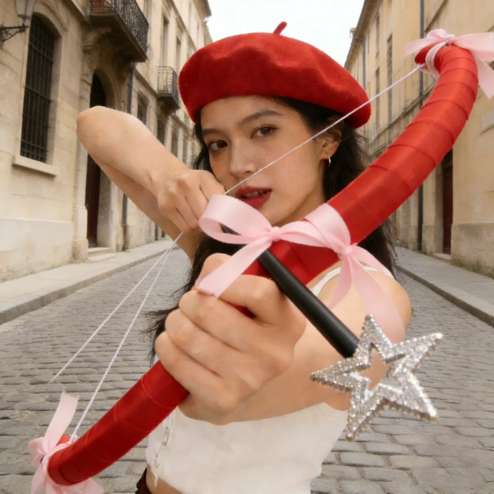 

Набор: Лук и стрелы Купидона в форме сердца, мини-аксессуар для косплея, подарок на День святого Валентина, украшение для свадебного костюма, набор лука Купидона