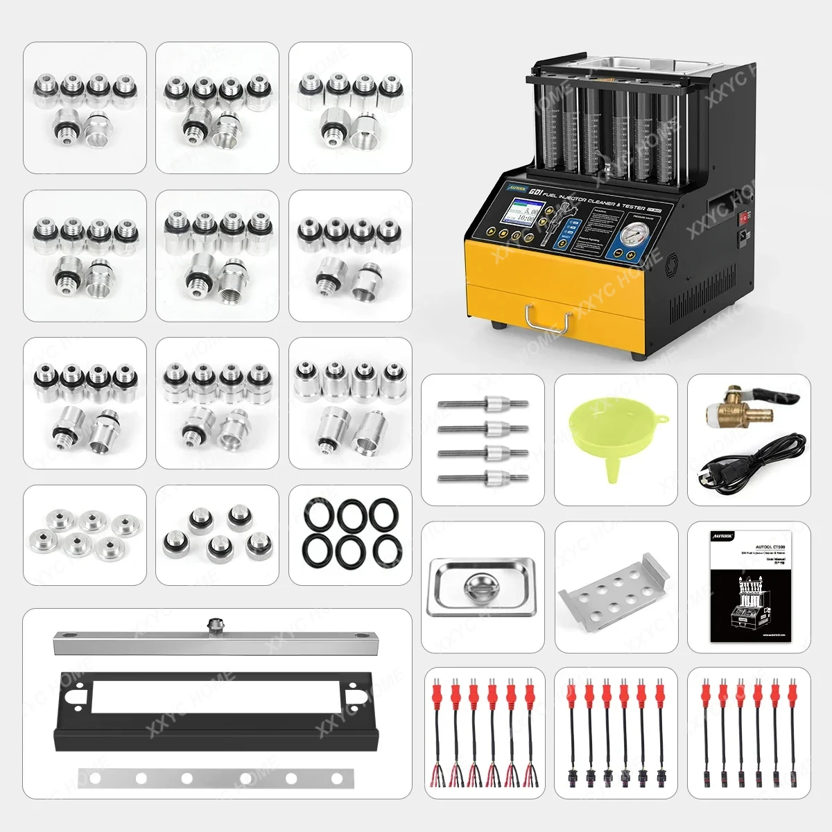 AUTOOL CT500 GDI EFI FEI Fuel Injector Cleaner & Tester Machine 6 Cylinders Fuel Injector Cleaner Tester for Car & Motorcycle