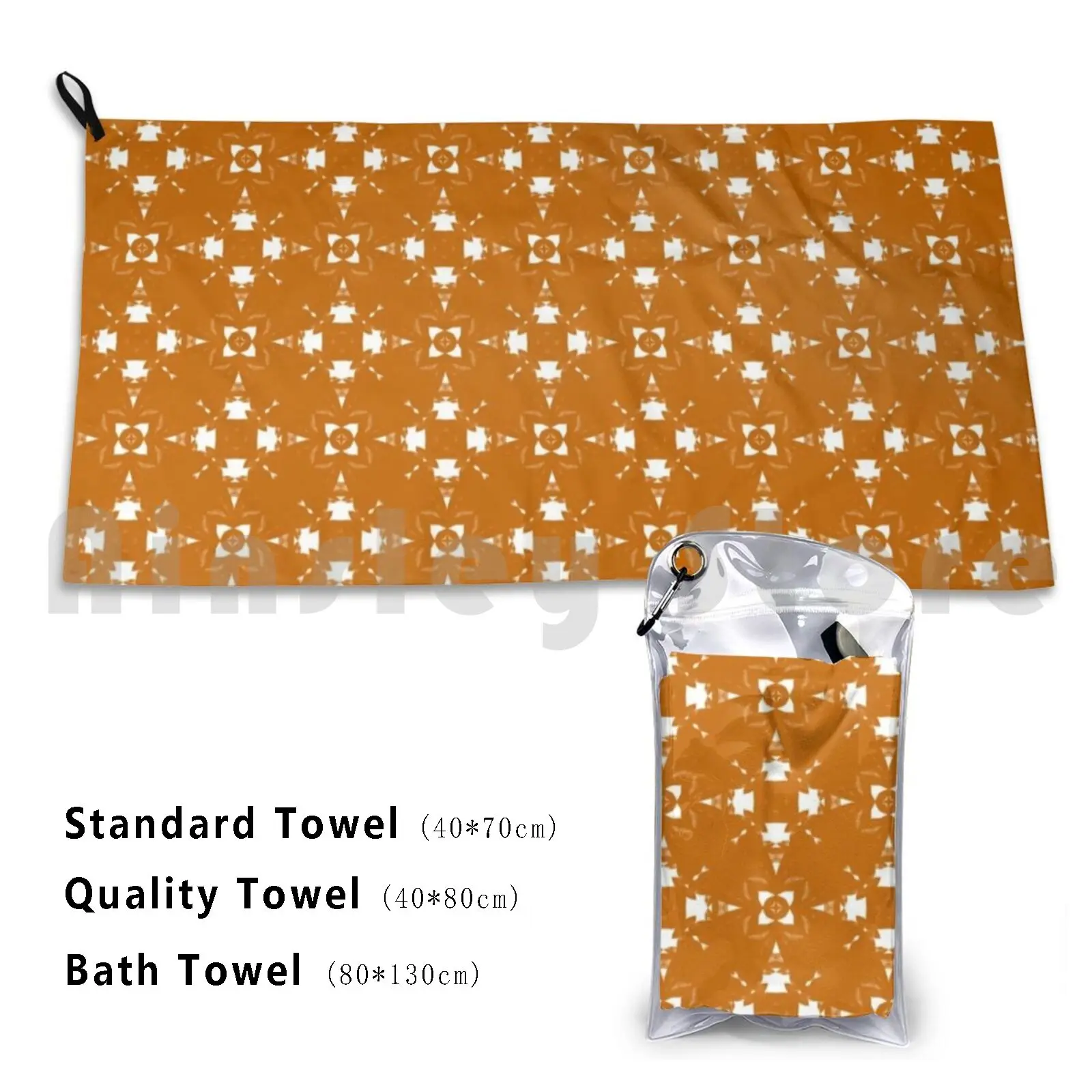 Burnt Orange Calico Print Custom Towel Bath Towel Burnt Orange Texas Texas Longhorns Longhorns Hookem