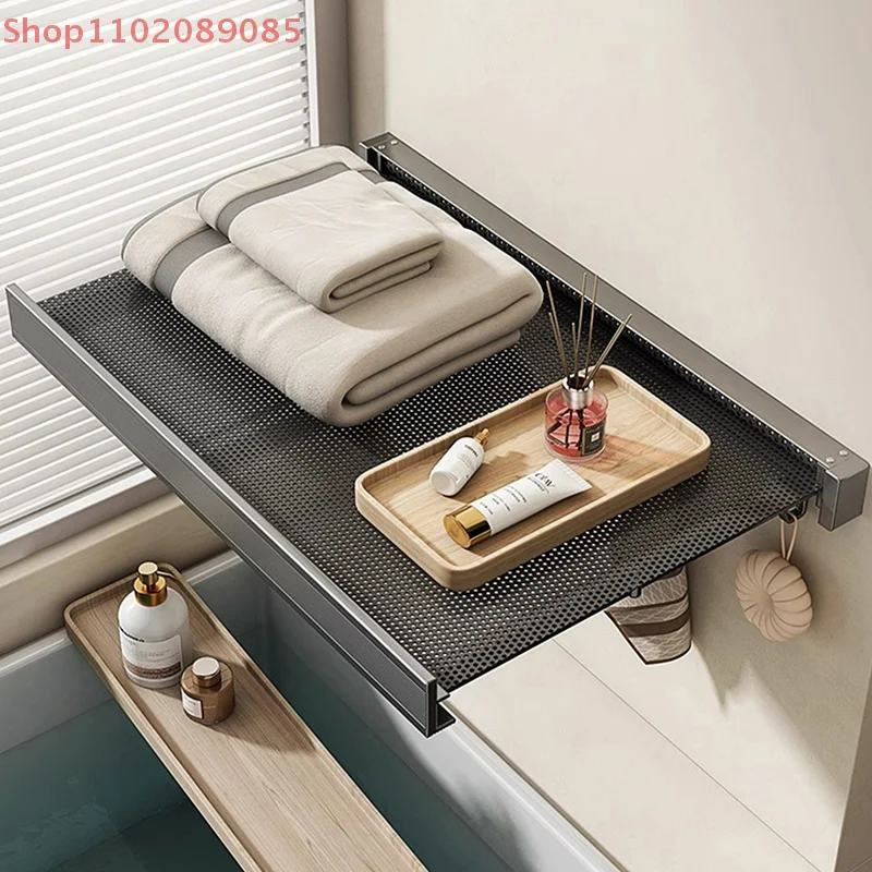 

Foldable Clothes And Hat Rack With Hooks Space-saving Solution For Bathroom And Balcony Telescopic Drying Clothes Rack