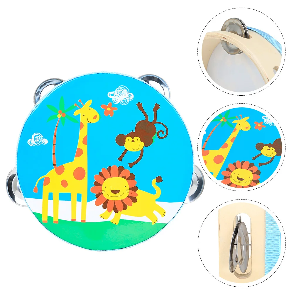 

Kids Hand Knocking Double-Sided Drum Cartoon Waist Drum Early Educational Colorful Music Instrument Develop Grasping Ability