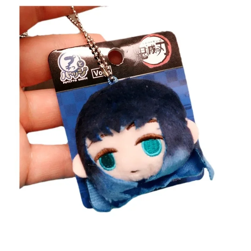 Anime Demon Slayer Tanjirou Nezuko versión Q Mini muñeca de algodón colgante mochila llavero colgante decoración juguetes recoger regalos