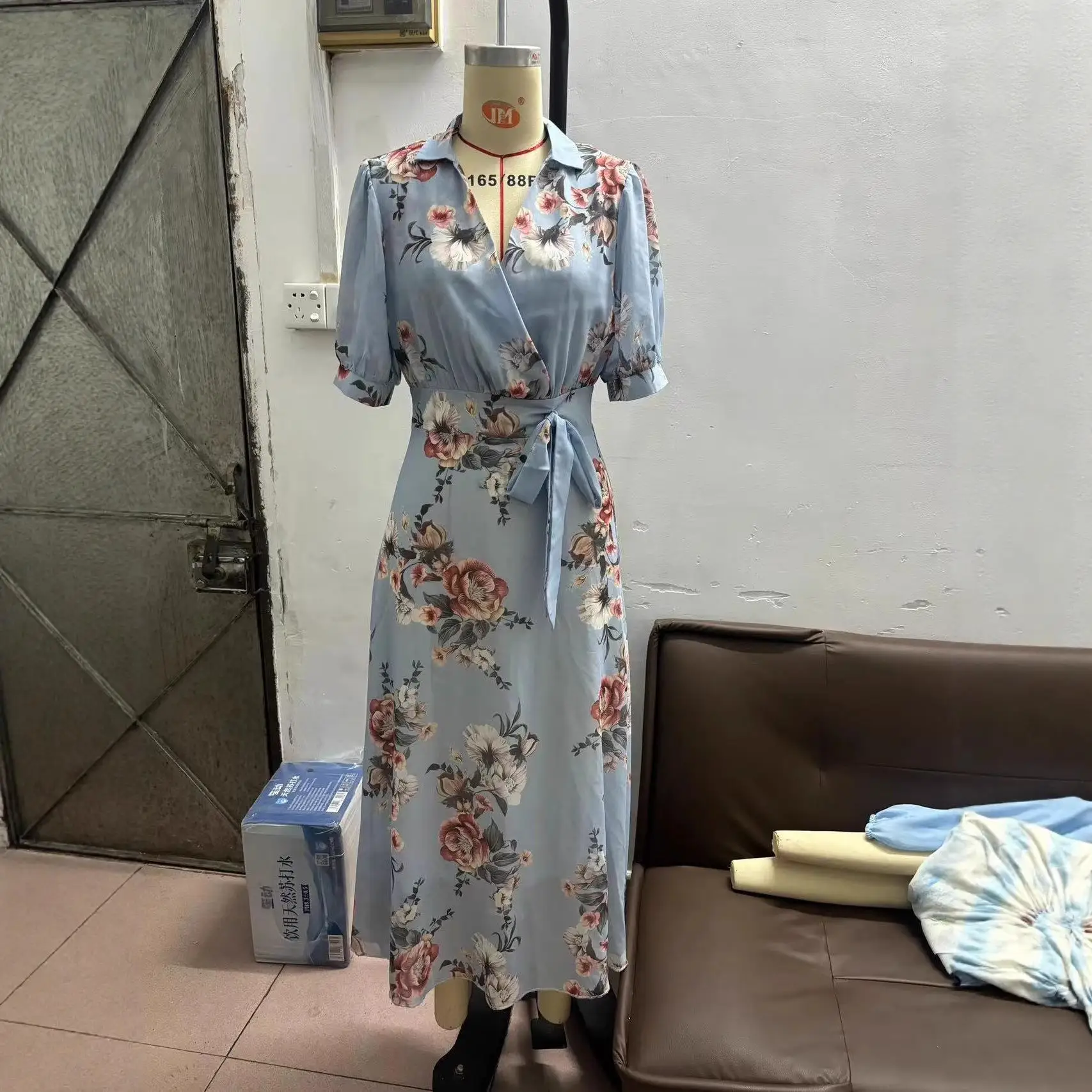 Street Sle الطباعة الرقمية ort Sve V-Ne Dr عالية الخصر H-ape المجهزة Dr للنساء Ci المشي ملابس الصيف والخريف #3