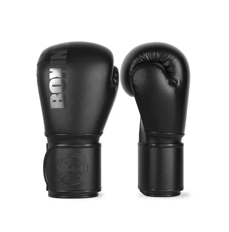 Rękawice Kick Boxing dla mężczyzn kobiet PU Karate Muay Thai Guantes De Boxeo Free Fight MMA Sanda Training Adults Kids Equipment Black