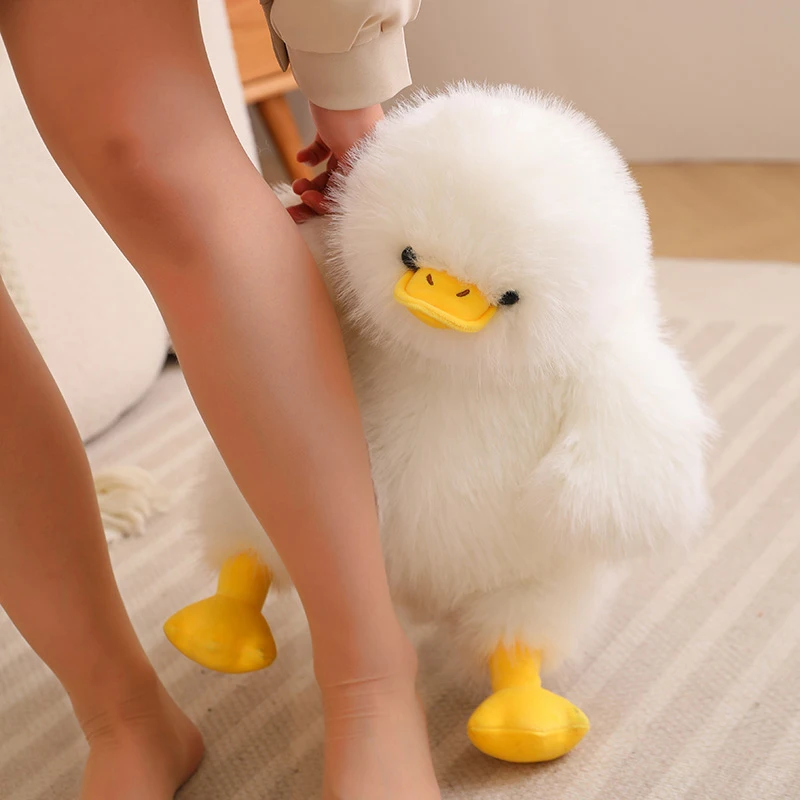 40-95cm High Quality Yellow Fat Duck Cute Dolls Throw Pillow Long hair Pluh Soft Stuffed Animal Cartoon Funny Birthday Gifts