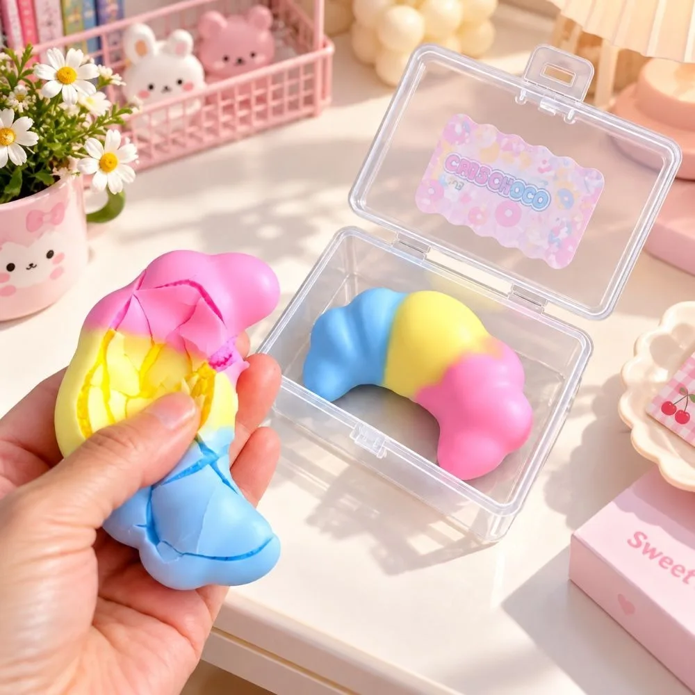 Croissant Wax Cracking Squeeze Toy Crackable Texture Handmade Craft Crunchy Sound Ball Crispy Feel Snowball Crunch Squishy Toy​​