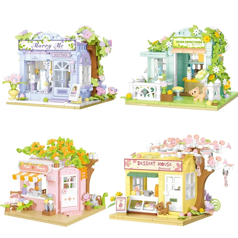 Anime there is a creative park limited street view shop building blocks educational toys girls birthday gifts peripherals