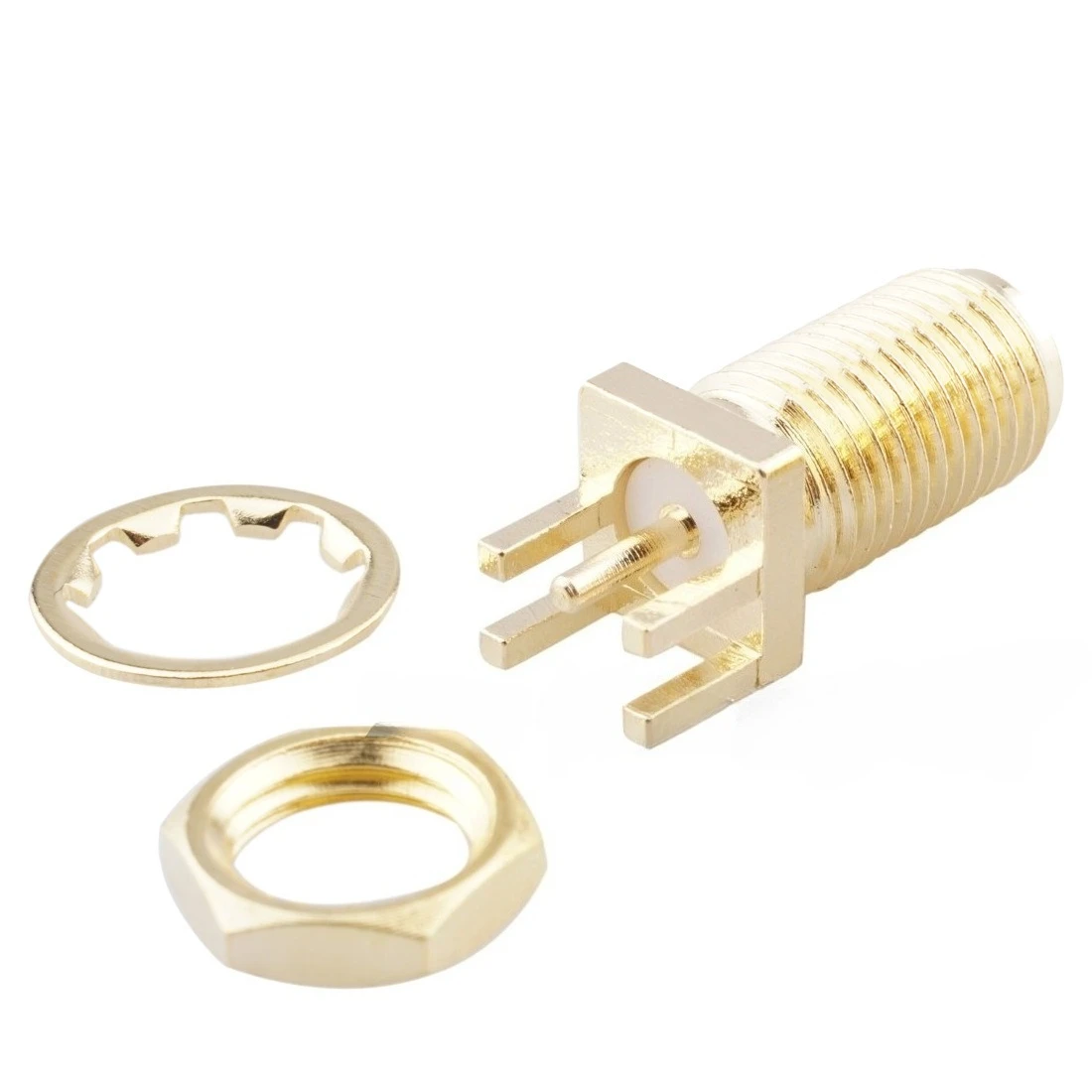 10PCS Coaxial high-frequency connector antenna base SMA-KE/KHD extended 11 tooth pattern outer screw inner hole