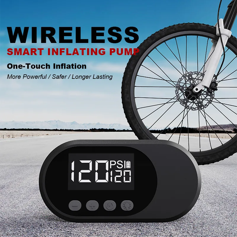 Mini portable intelligent inflator for car, mountain bike, road bike, electric tire inflator