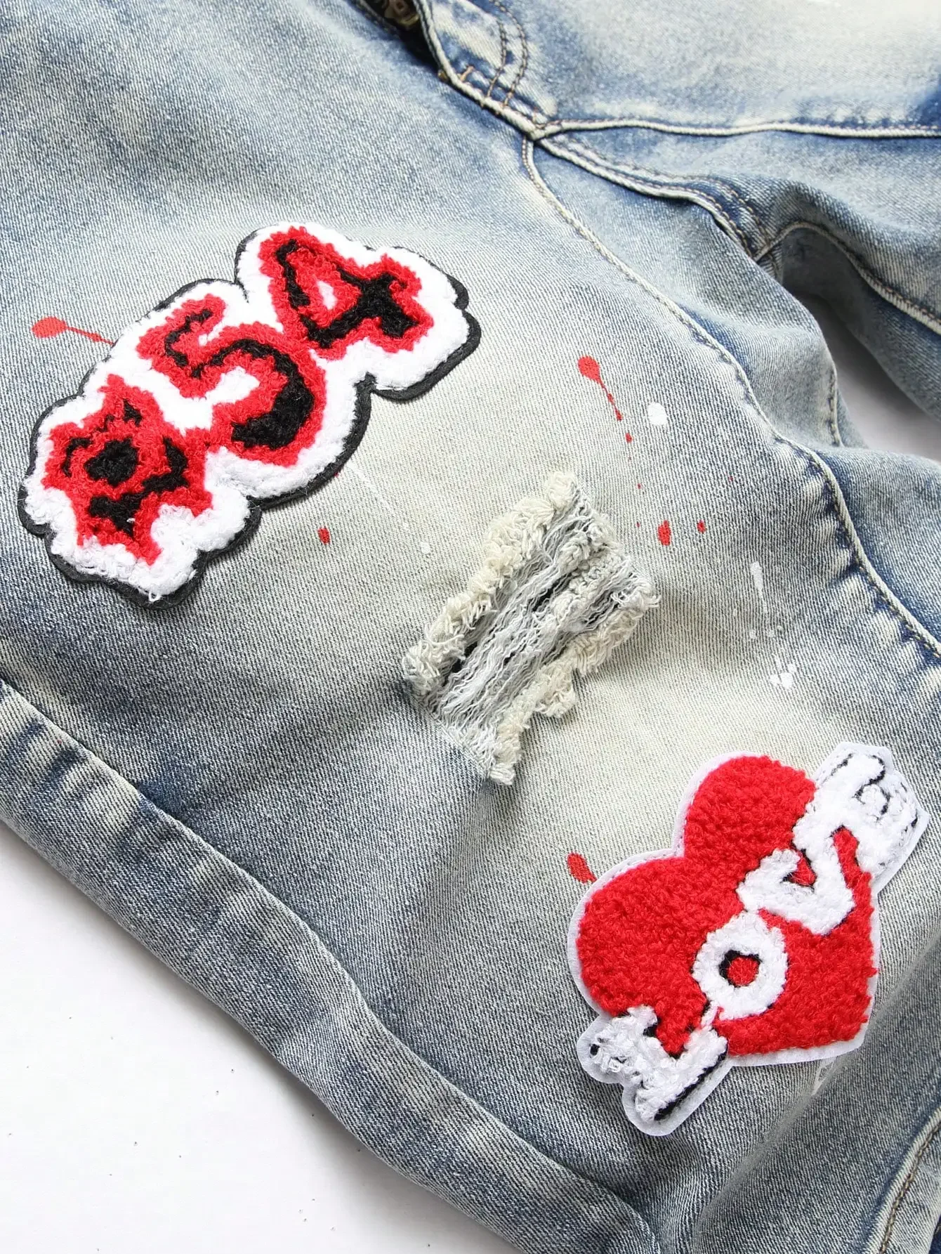 Men\'s Graffiti Ripped Denim Short Jeans 2023 Summer New Fashion Casual Slim Big Hole Retro Style Denim Shorts Male Brand Clothes